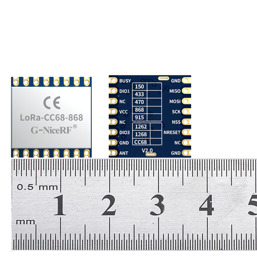 LoRa-CC68-868: LLCC68-basiertes LoRa-Modul mit CE-RED-zugelassener SPI-Schnittstelle und ESD-Schutz