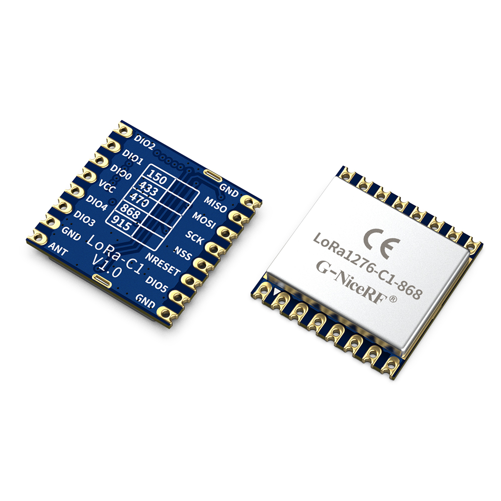 LoRa1276-C1-868: SX1276 868 MHz 100 mW CE-RED-zertifiziertes LoRa-Modul mit ESD-Schutz