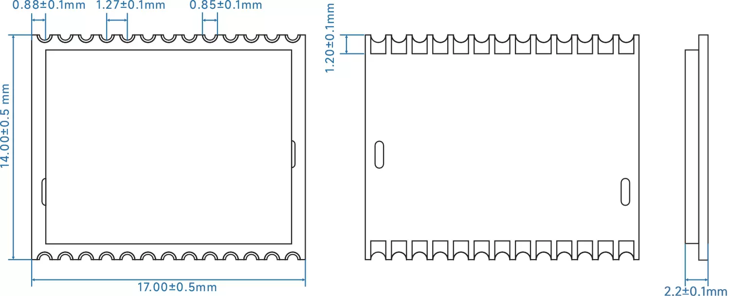SOC-Modul LoRa-STM32WLE5 Größe SOC-Modul LoRa-STM32WLE5 Größe