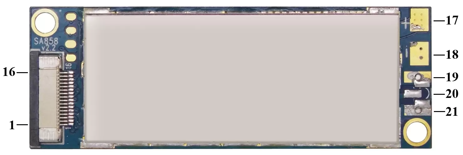 Pin-Definition des Funkmoduls SA858. Pin-Definition des Funkmoduls SA858.