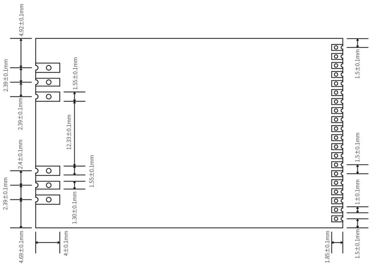 Mechanische Abmessungen des LoRaWan-Gateway-Moduls LoRaWan1302