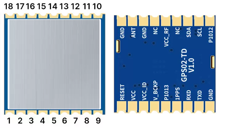 Pin-Belegung des GPS-Moduls GPS02-TD