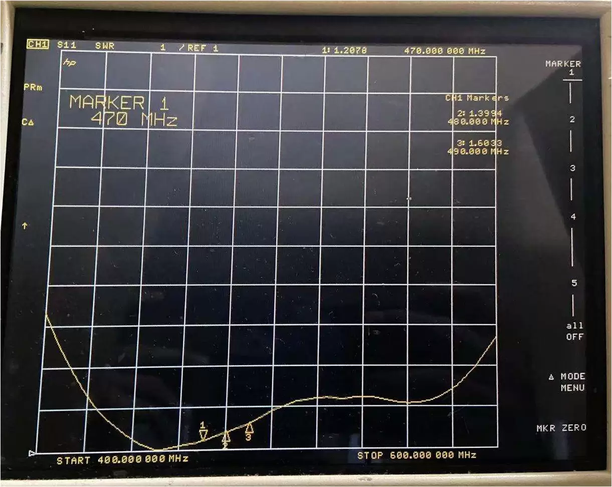VSWR der 490 MHz High Gain Small Sucker Antenne SW490-XP1M VSWR der 490 MHz High Gain Small Sucker Antenne SW490-XP1M