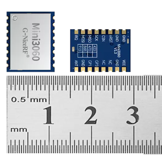 Mini3060: 100 mW Wireless-Transceiver-Modul Ultrakompakte Größe