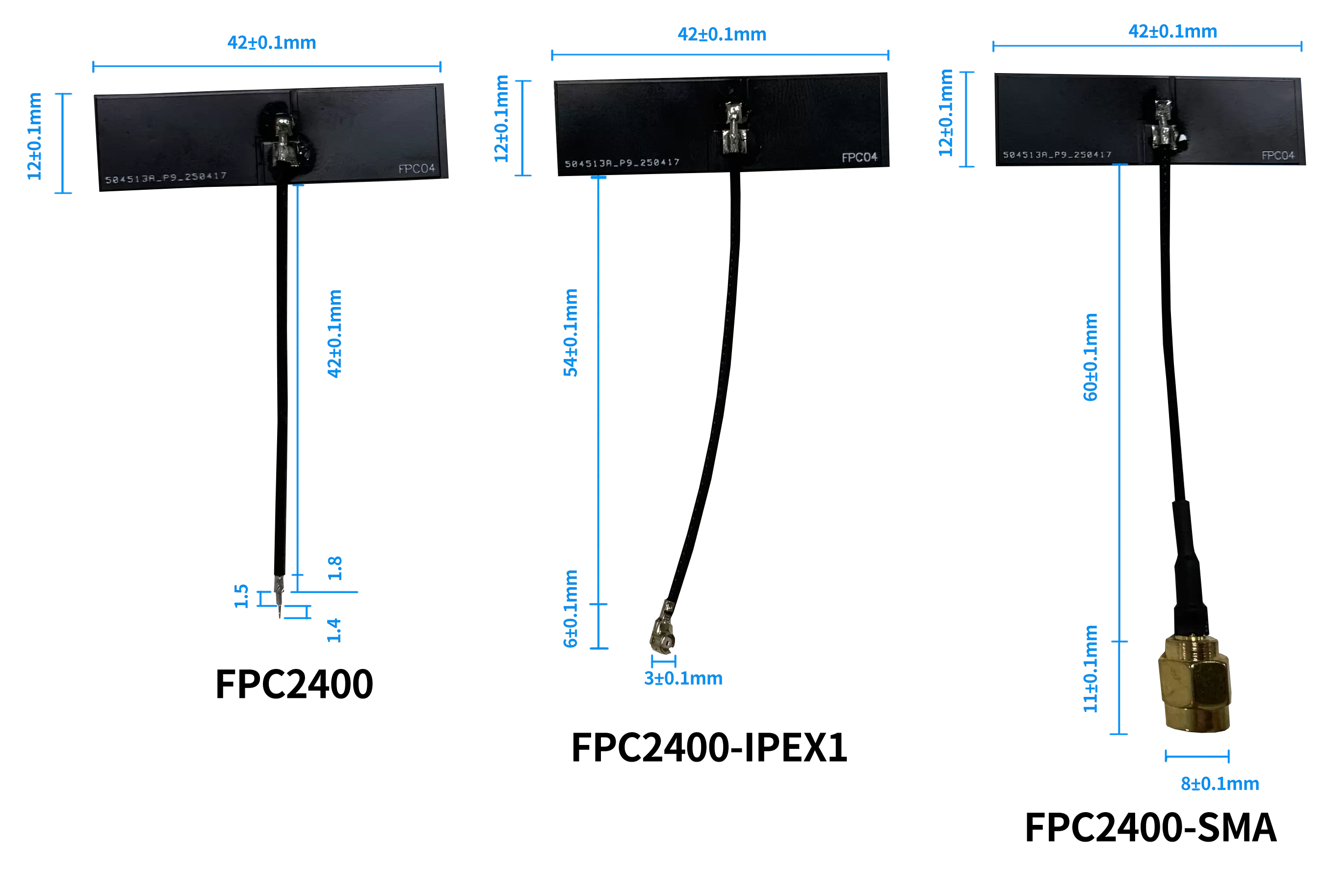 FPC-Antenne FPC2400 Größe FPC-Antenne FPC2400 Größe