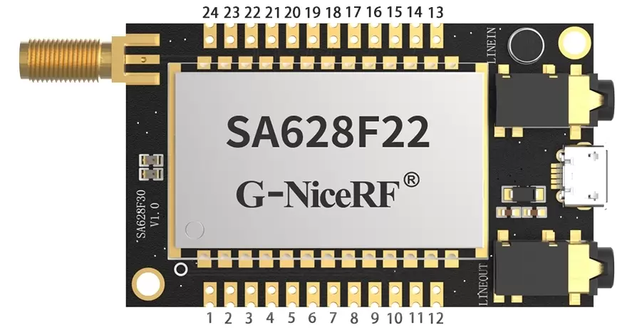 Pin-Definition des Vollduplex-Audio-Walkie-Talkie-Moduls SA628F22