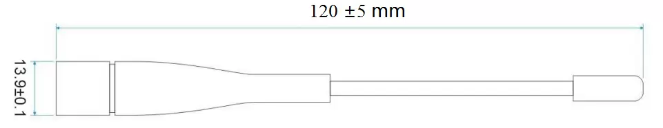 Größen der Stabantenne SW2400-ZB120 Größen der Stabantenne SW2400-ZB120