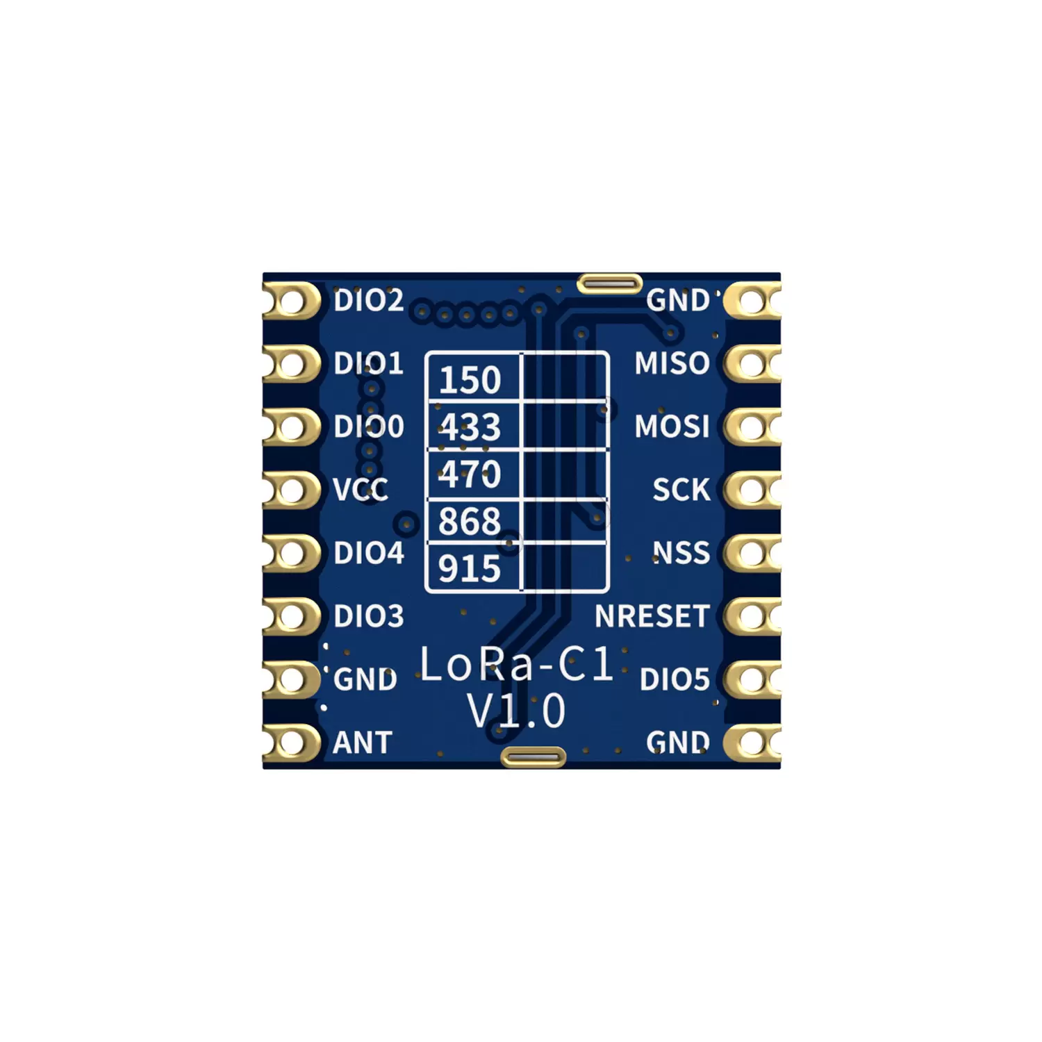 LoRa1278-C1: 433/470 MHz SX1278 LoRa-Modul mit SPI-Frontend-Modul und ESD-Schutz