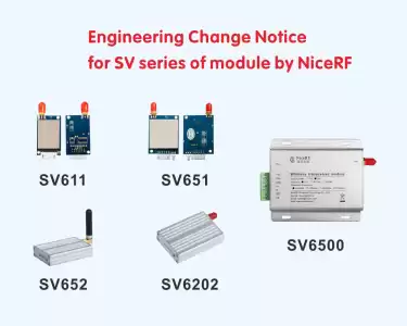 Technische Änderungsmitteilung für RF-Module und RF-Modems der SV-Serie von NiceRF