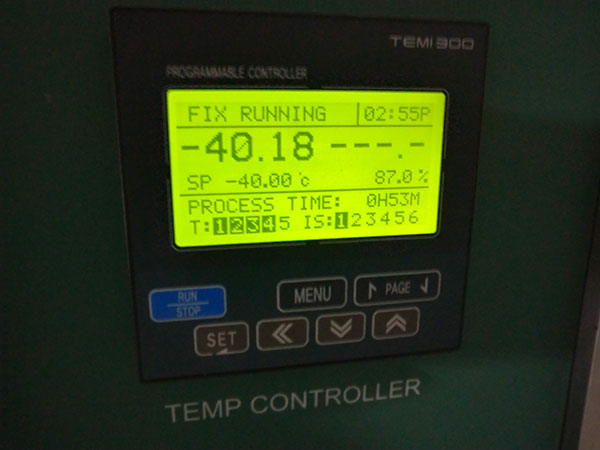 Stellen Sie die Temperatur auf – 40℃ ein