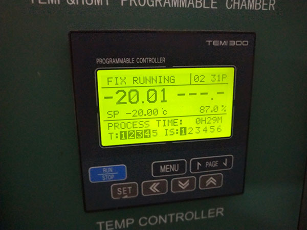 Stellen Sie die Temperatur auf – 20℃ ein