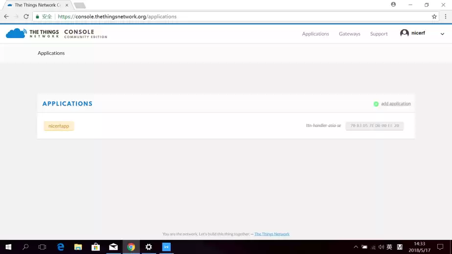 Klicken Sie auf „Anwendung“, um zur Anwendungsseite zu wechseln.