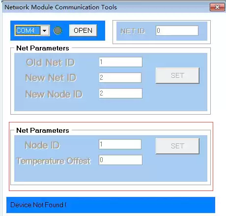 Das drahtlose Sensorüberwachungssystem stellt die Datenkalibrierung in der PC-Software ein