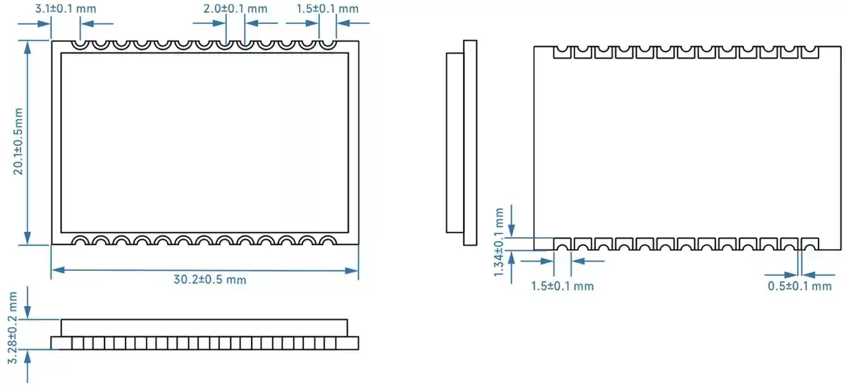 Vollduplex-Intercom-Modul SA618F22 Größe