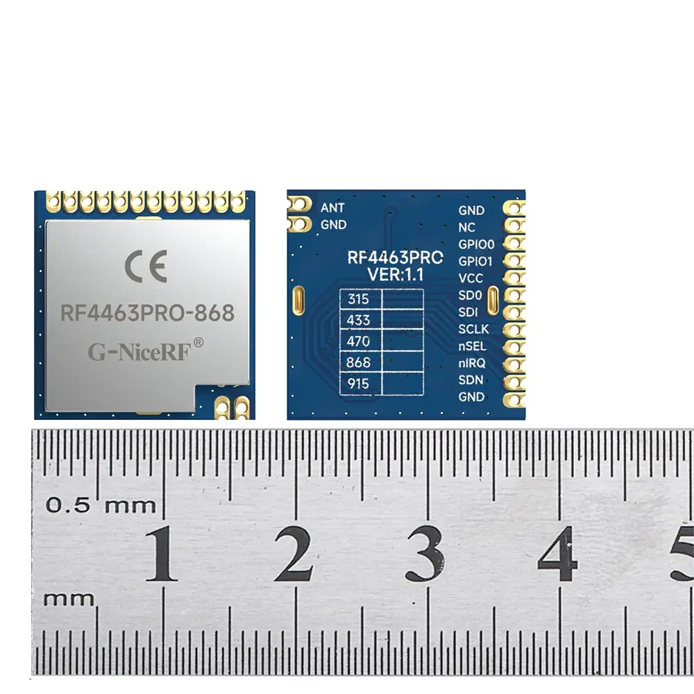 RF4463PRO-868: Si4463 CE-RED-zertifiziertes 100-mW-868-MHz-HF-Modul mit 10-ppm-Kristall