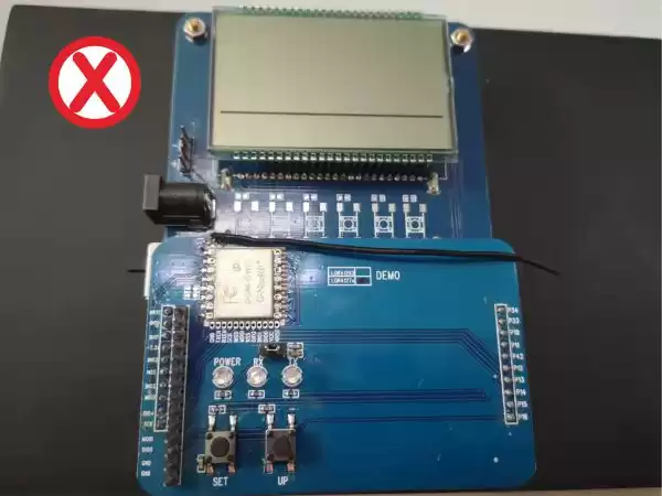 Beispieldiagramm eines Fehlers bei der Installation einer Drahtantenne