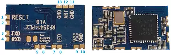 Pin-Belegung des BLE-Moduls RF2541-PL2 Pin-Belegung des BLE-Moduls RF2541-PL2