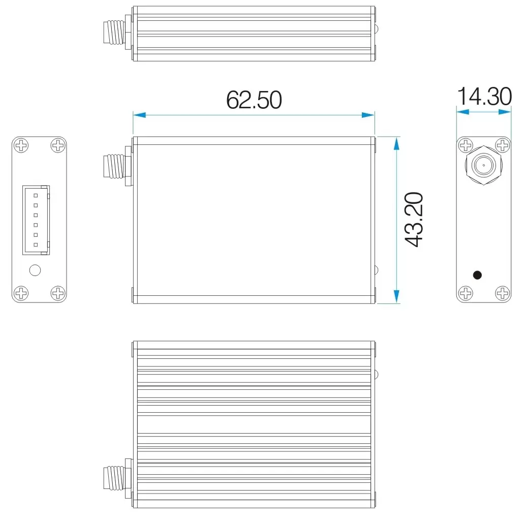 Mechanische Abmessungen der Mesh Network Uart RF Wireless-Module SV612/652/6202 Mechanische Abmessungen der Mesh Network Uart RF Wireless-Module SV612/652/6202