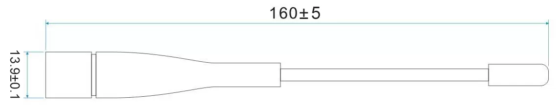 Größen der Stabantenne SW433-ZB165 Größen der Stabantenne SW433-ZB165