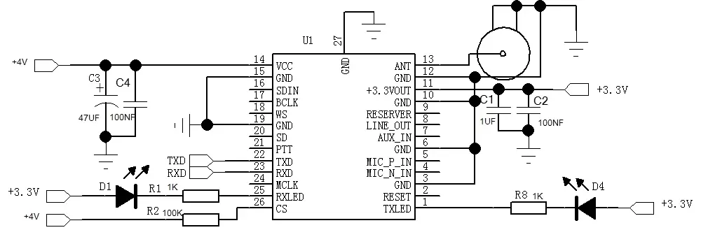 Anwendungsschaltung des Vollduplex-Datenübertragungsmoduls SA618F30-FD Anwendungsschaltung des Vollduplex-Datenübertragungsmoduls SA618F30-FD